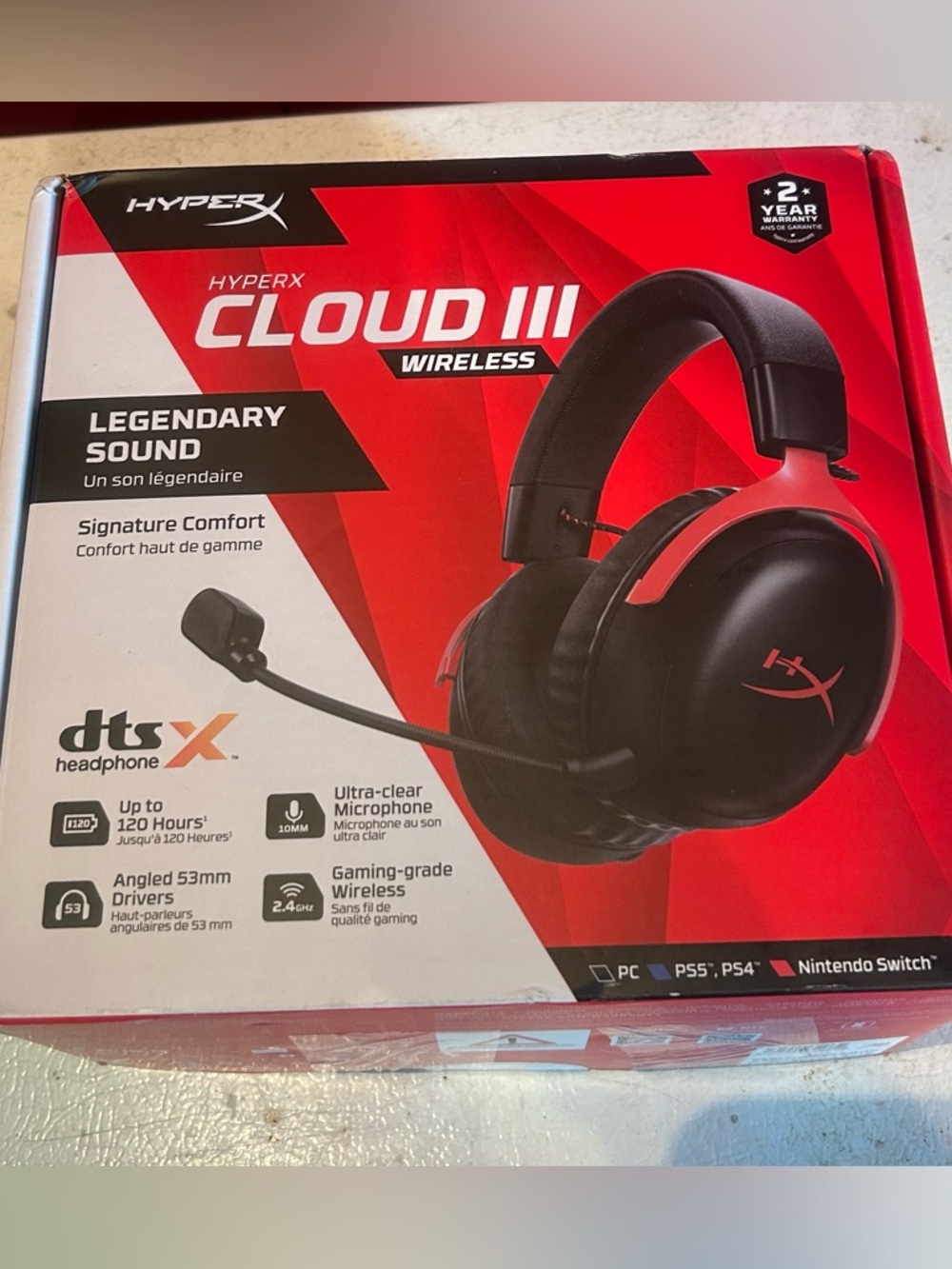 Hyper Cloud III Wireless Gaming Headset NO DONGLE